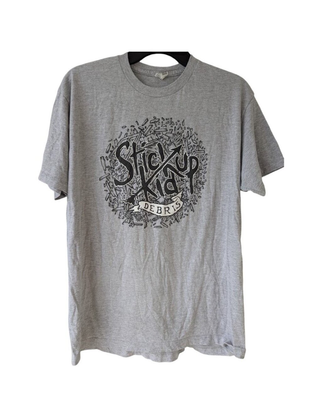 Stick Up Kid Band Alstyle Men L T-Shirt Debris Pop Punk Emo Gray 20.5x27 Concert